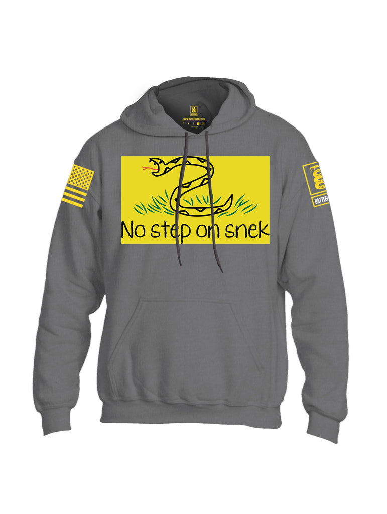 Battleraddle No Step On Snek Yellow Sleeves Uni Cotton Blended Hoodie With Pockets