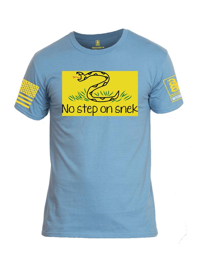 Battleraddle No Step On Snek Yellow Sleeves Men Cotton Crew Neck T-Shirt