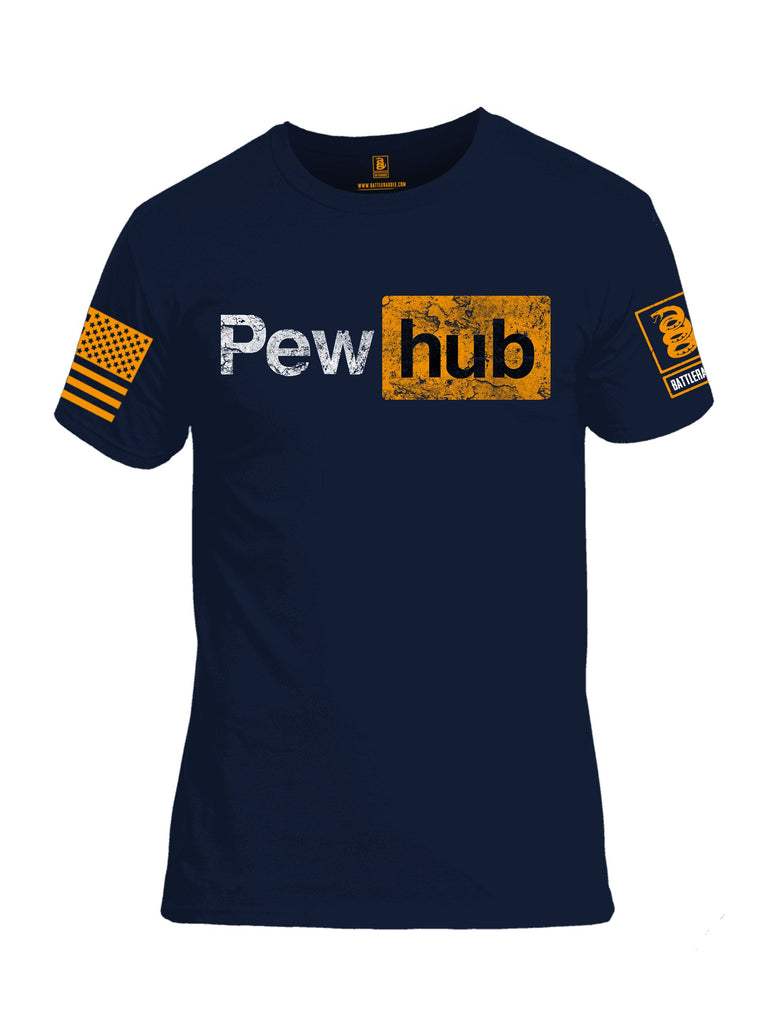 Battleraddle Pew Hub  {sleeve_color} Sleeves Men Cotton Crew Neck T-Shirt