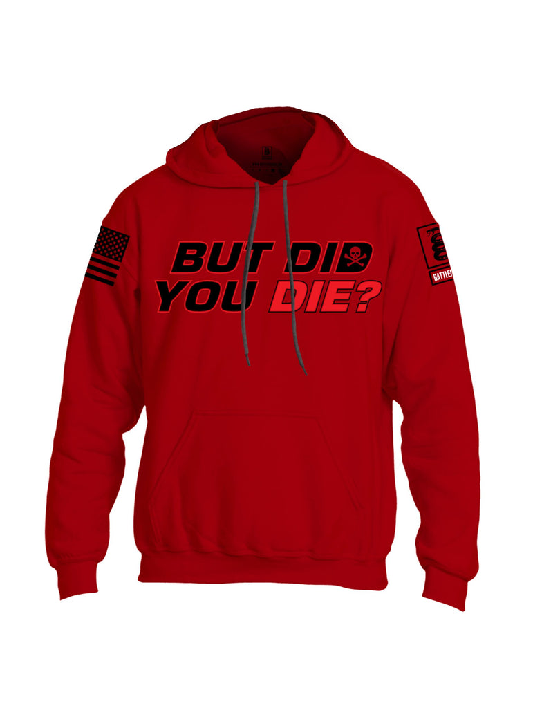 Battleraddle But Did You Die Black Sleeves Uni Cotton Blended Hoodie With Pockets