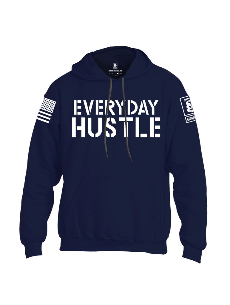 Battleraddle Everyday Hustle White Sleeves Uni Cotton Blended Hoodie With Pockets