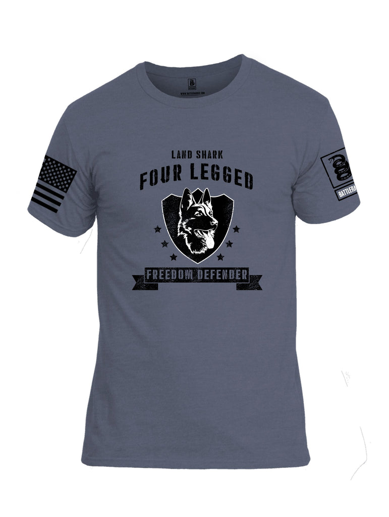 Battleraddle Four Legged Freedom Defender Black Sleeves Men Cotton Crew Neck T-Shirt