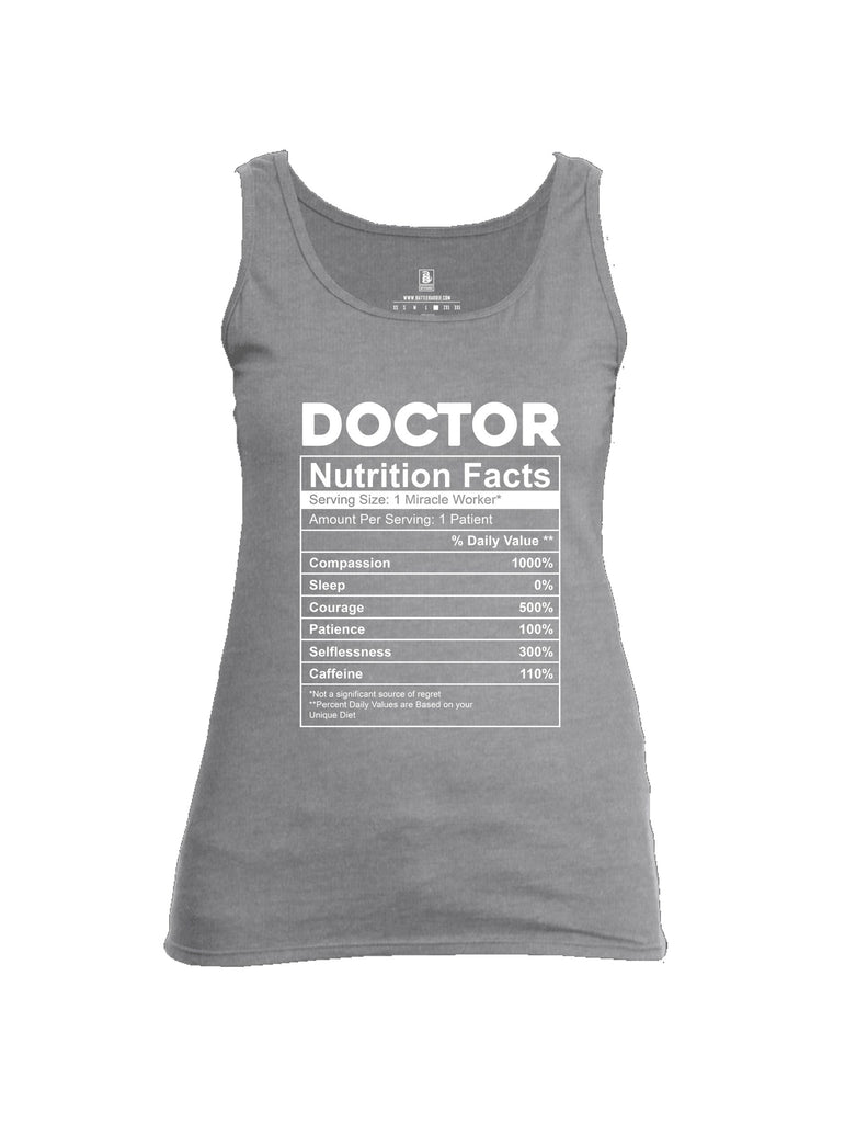 Battleraddle Doctor Nutrition Facts White Sleeves Women Cotton Cotton Tank Top