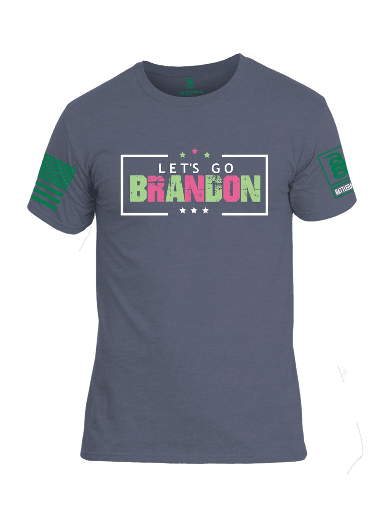 Battleraddle Lets Go Brandon Pearl Green Sleeves Men Cotton Crew Neck T-Shirt