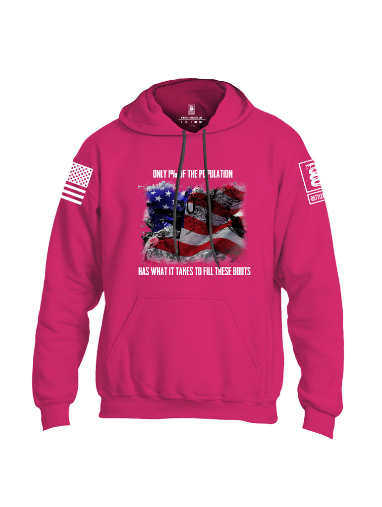 Battleraddle Only 1% Of The Population Has What It Takes To Fill These Boots If You Serve Our Nation Thank You {sleeve_color} Sleeves Uni Cotton Blended Hoodie With Pockets