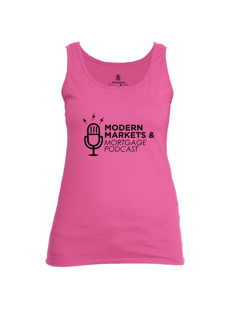 Battleraddle Modern Markets And Mortgages Podcast Black Sleeves Women Cotton Cotton Tank Top