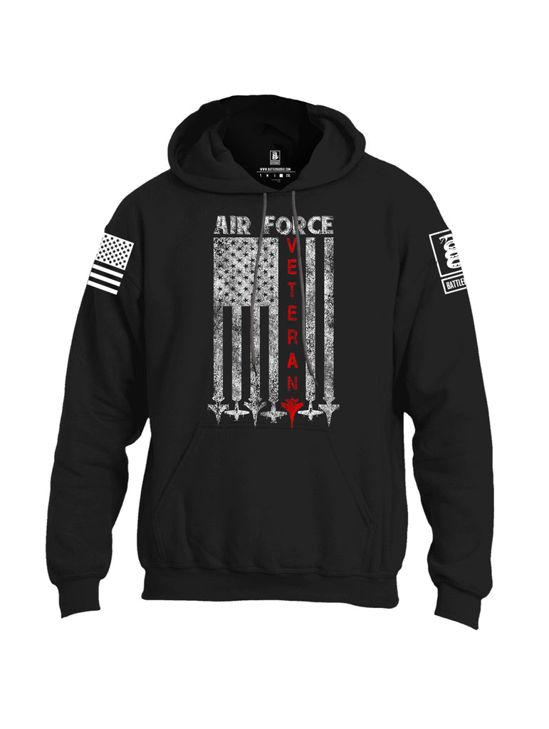 Battleraddle Air Force Veteran White Sleeve Print Mens Blended Hoodie With Pockets