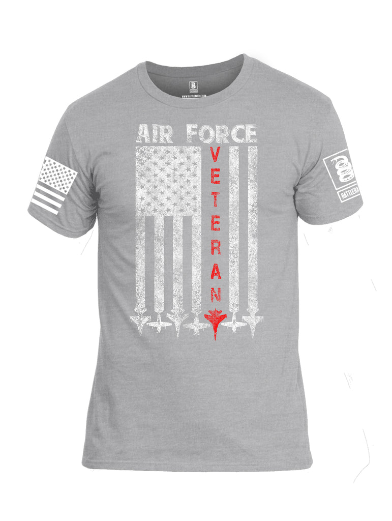 Battleraddle Air Force Veteran White Sleeve Print Mens Cotton Crew Neck T Shirt