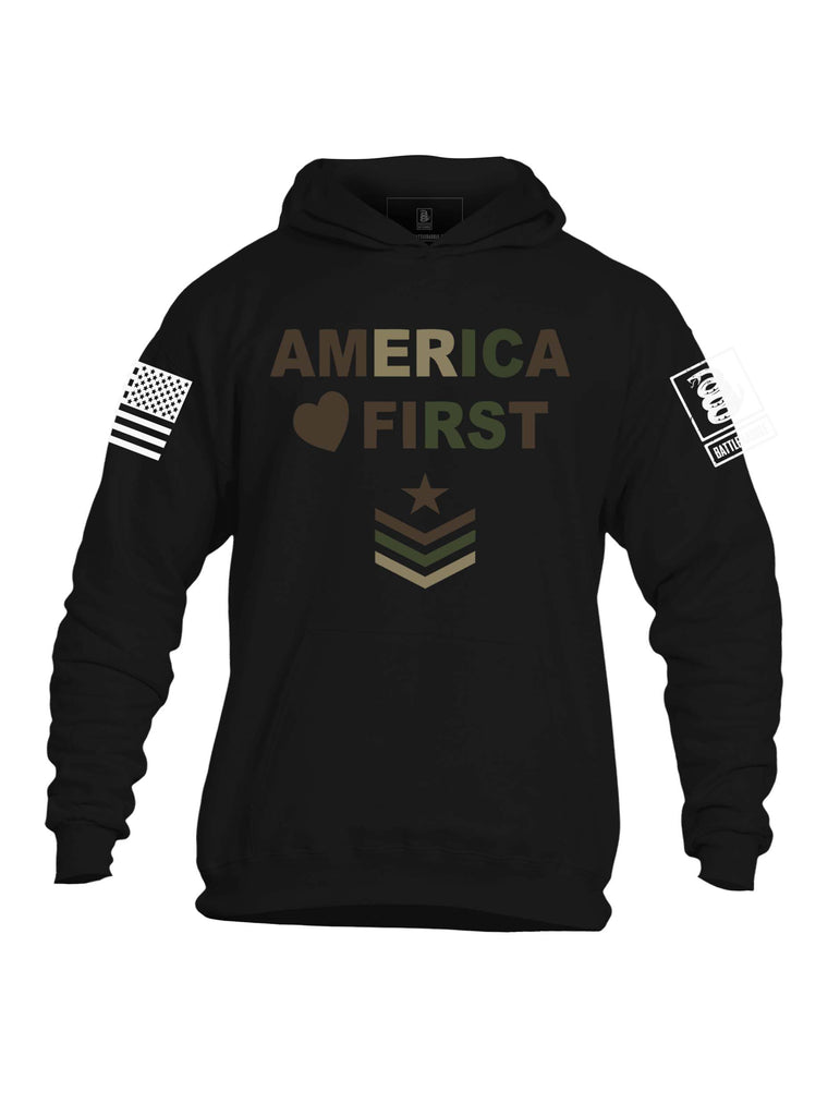 Battleraddle America First Mens Hooded Sweatshirt - Battleraddle® LLC
