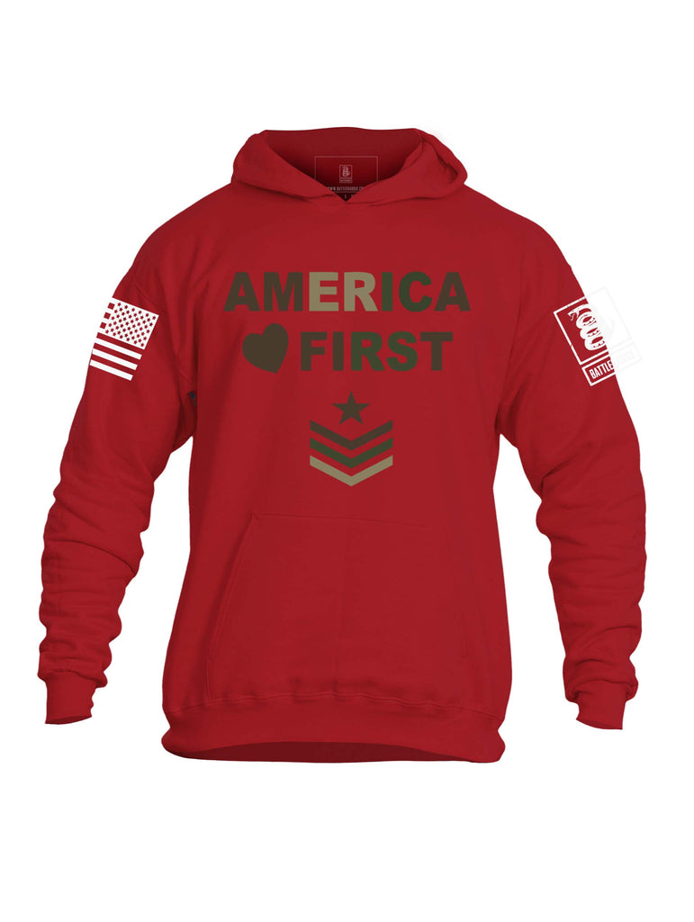 Battleraddle America First Mens Hooded Sweatshirt - Battleraddle® LLC