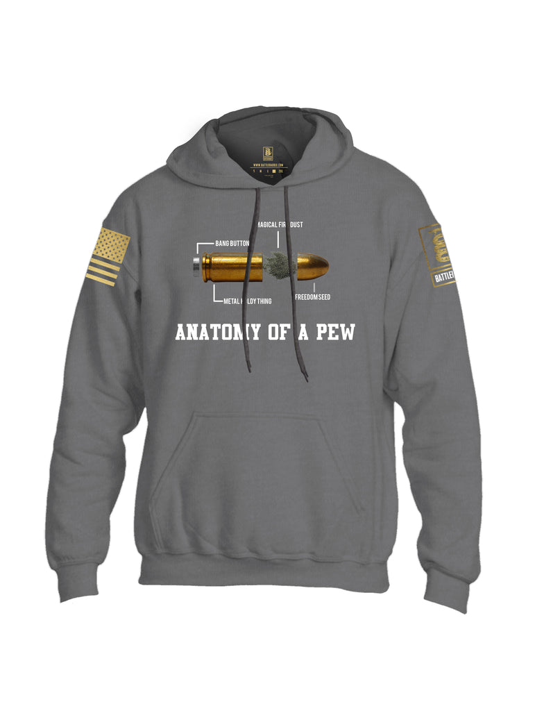 Battleraddle Anatomy Of A PEW Brass Sleeve Print Mens Blended Hoodie With Pockets