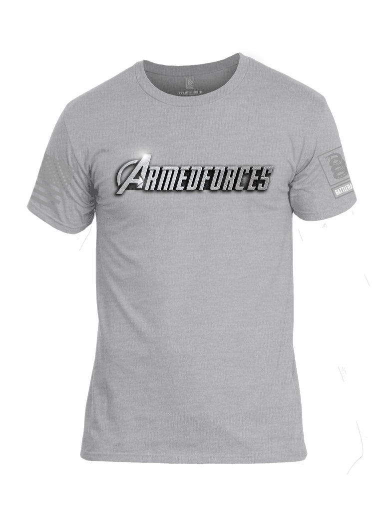 Battleraddle Armedforces Avengepatriot Grey Sleeve Print Mens Cotton Crew Neck T Shirt