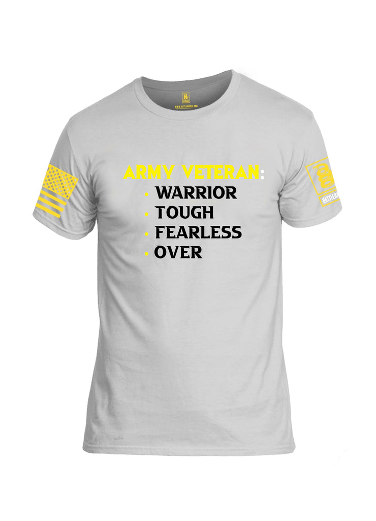 Battleraddle Army Veteran Warrior Tough Fearless Over Yellow Sleeves Men Cotton Crew Neck T-Shirt