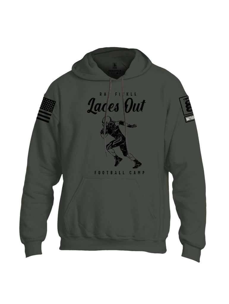 Battleraddle Ray Finkle Laces Out Football Camp Black Sleeves Uni Cotton Blended Hoodie With Pockets