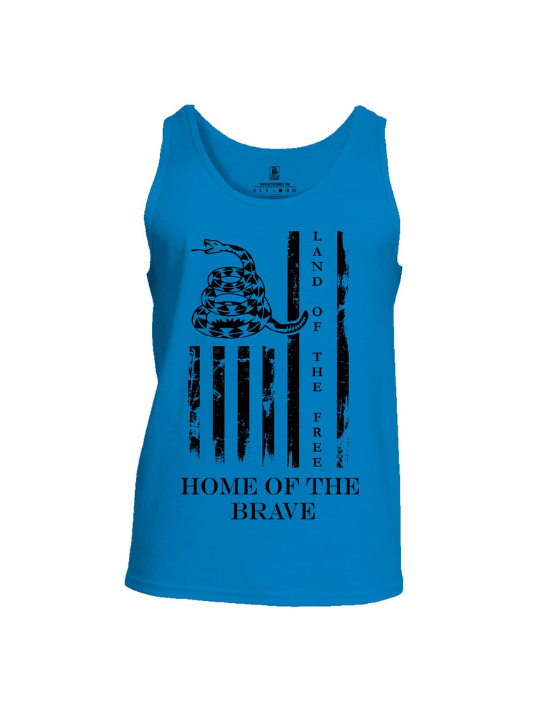 Battleraddle Land Of The Free Home Of The Brave Black Sleeves Men Cotton Cotton Tank Top