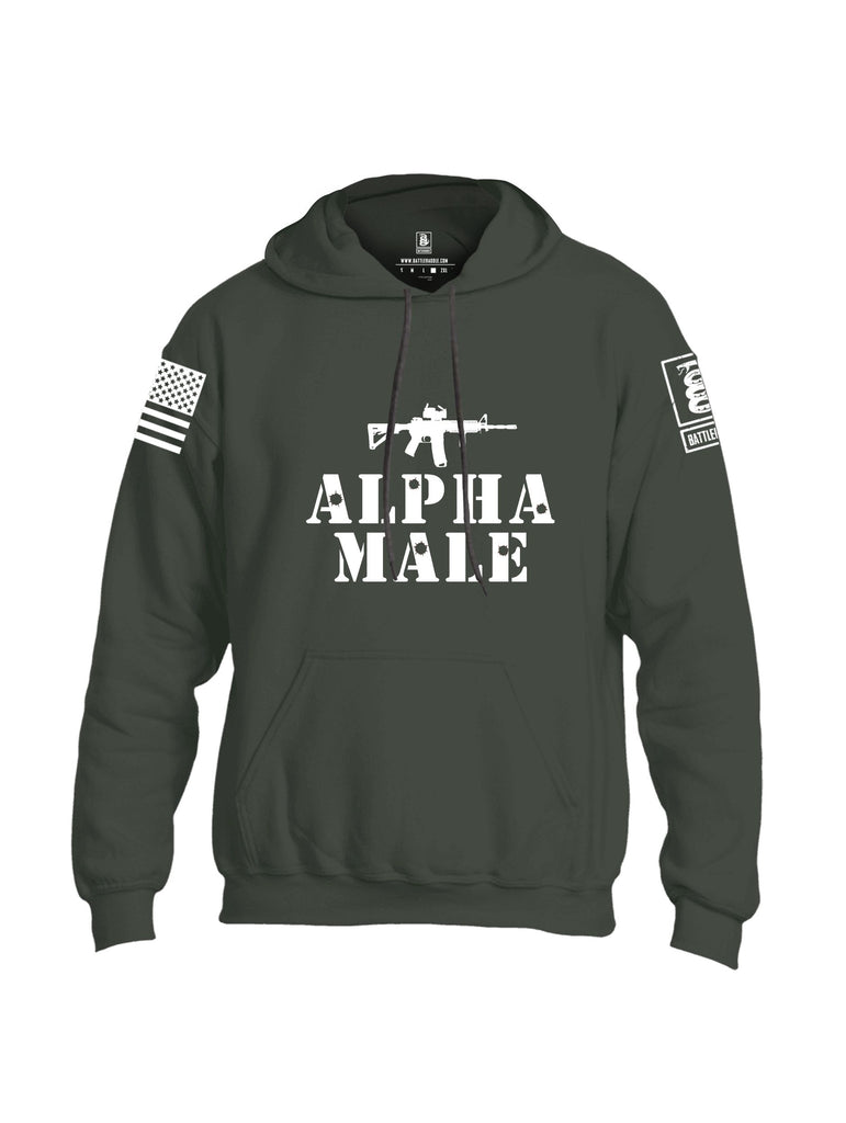 Battleraddle Alpha Male White Sleeves Uni Cotton Blended Hoodie With Pockets