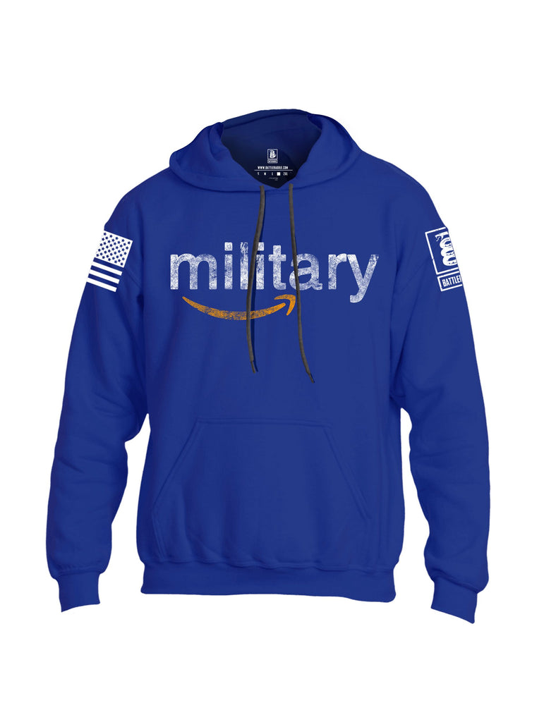 Battleraddle Military  White Sleeves Uni Cotton Blended Hoodie With Pockets