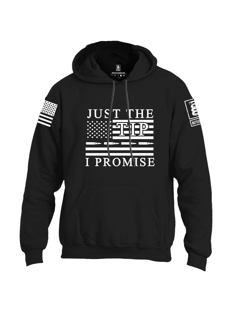 Battleraddle Just The Tip I Promise White Sleeves Uni Cotton Blended Hoodie With Pockets