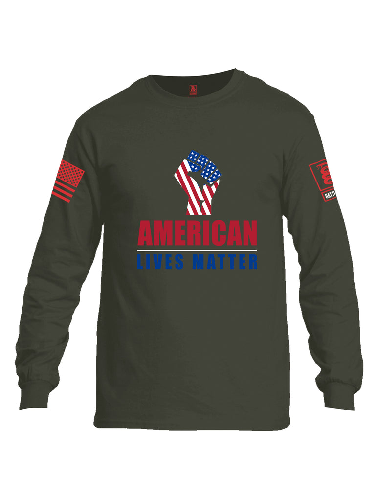 Battleraddle Fist American Lives Matter Men Cotton Crew Neck Long Sleeve T Shirt