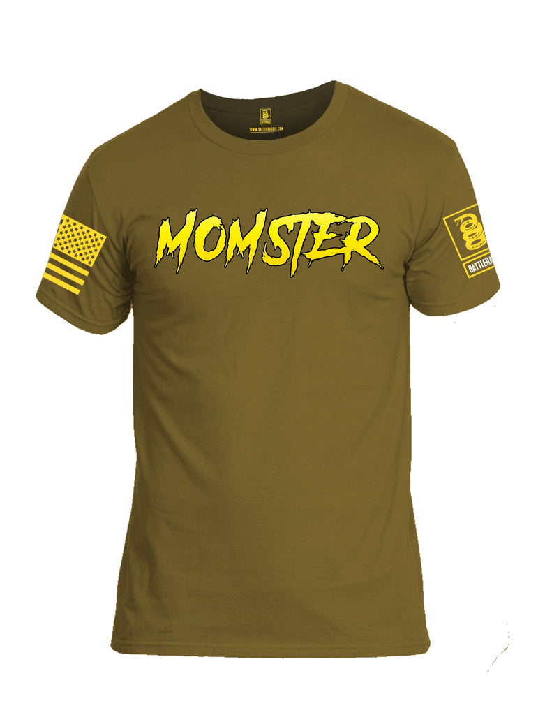 Battleraddle Momster Yellow Sleeves Men Cotton Crew Neck T-Shirt
