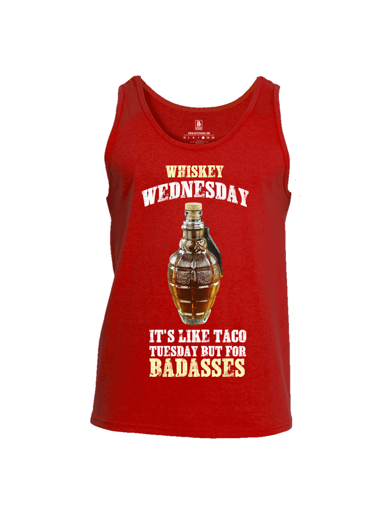 Battleraddle Whiskey Wednesday Is Like Taco Tuesday But For Badasses {sleeve_color} Sleeves Men Cotton Cotton Tank Top