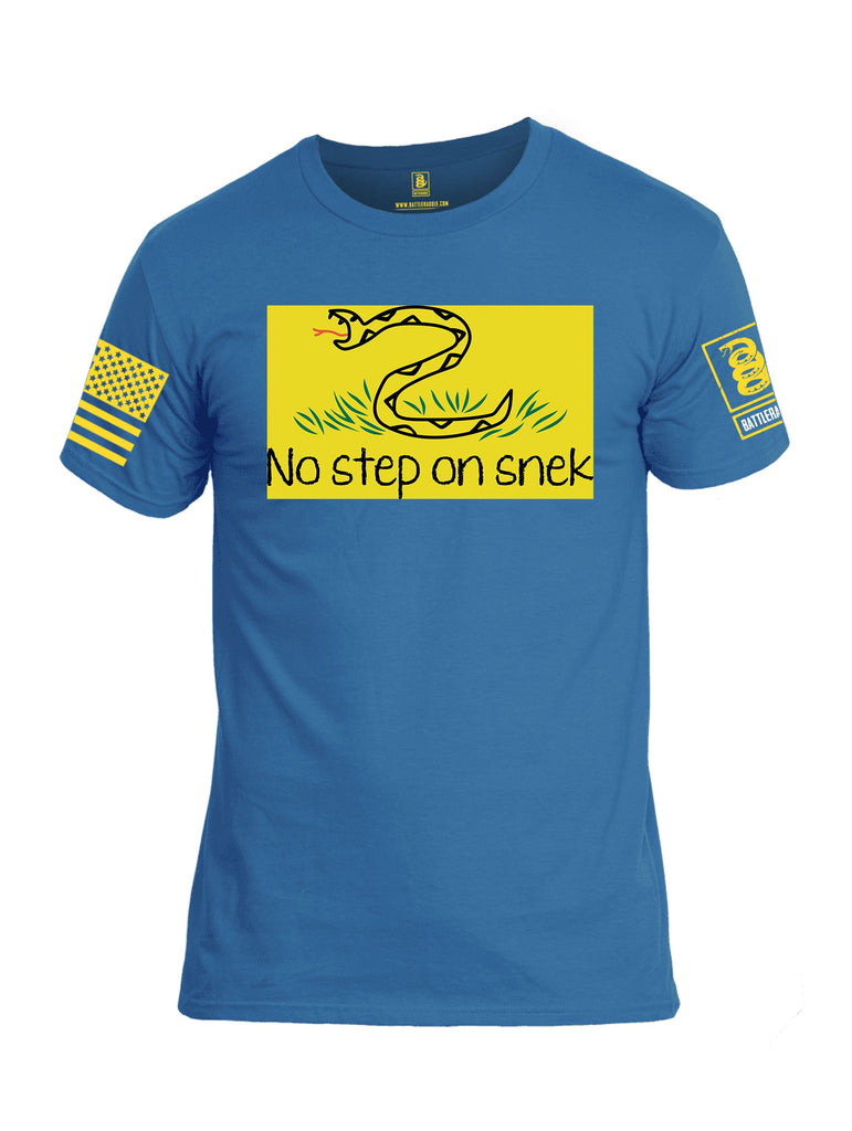 Battleraddle No Step On Snek Yellow Sleeves Men Cotton Crew Neck T-Shirt