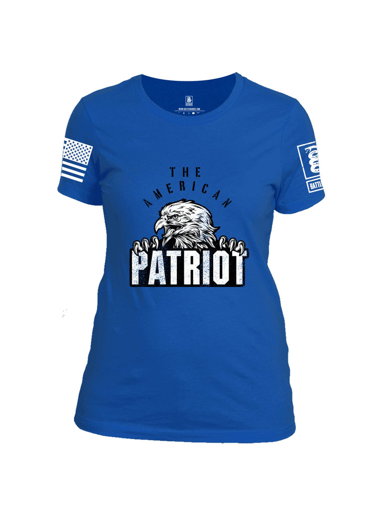 Battleraddle The Original American Patriot White Sleeves Women Cotton Crew Neck T-Shirt