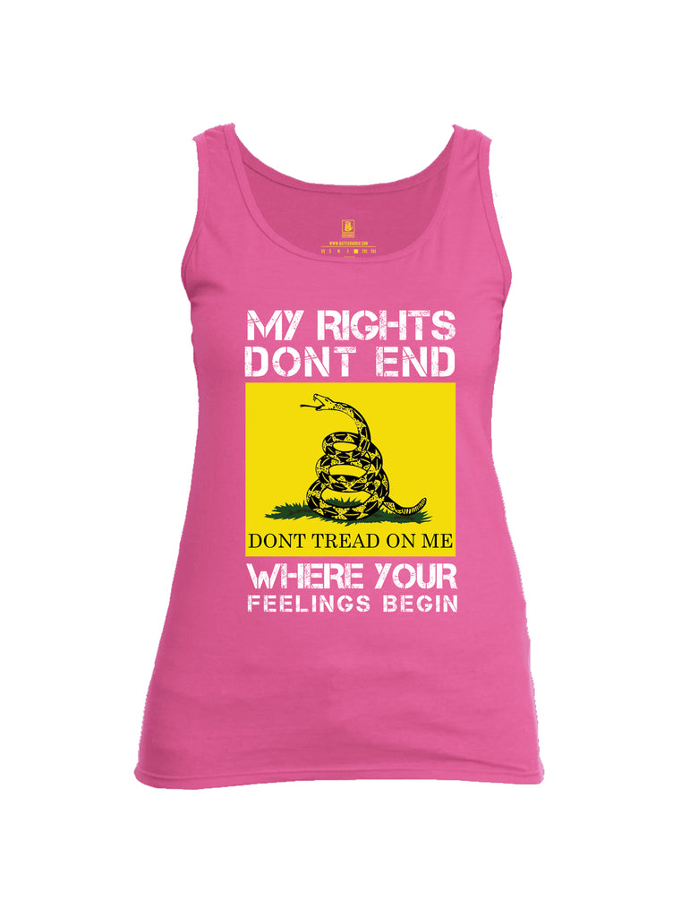 Battleraddle My Rights Dont End Where Your Feelings Begin {sleeve_color} Sleeves Women Cotton Cotton Tank Top