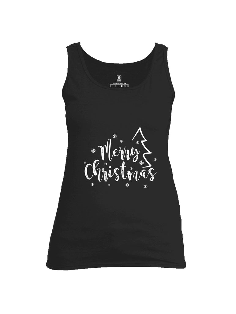 Battleraddle Merry Christmas White Sleeves Women Cotton Cotton Tank Top