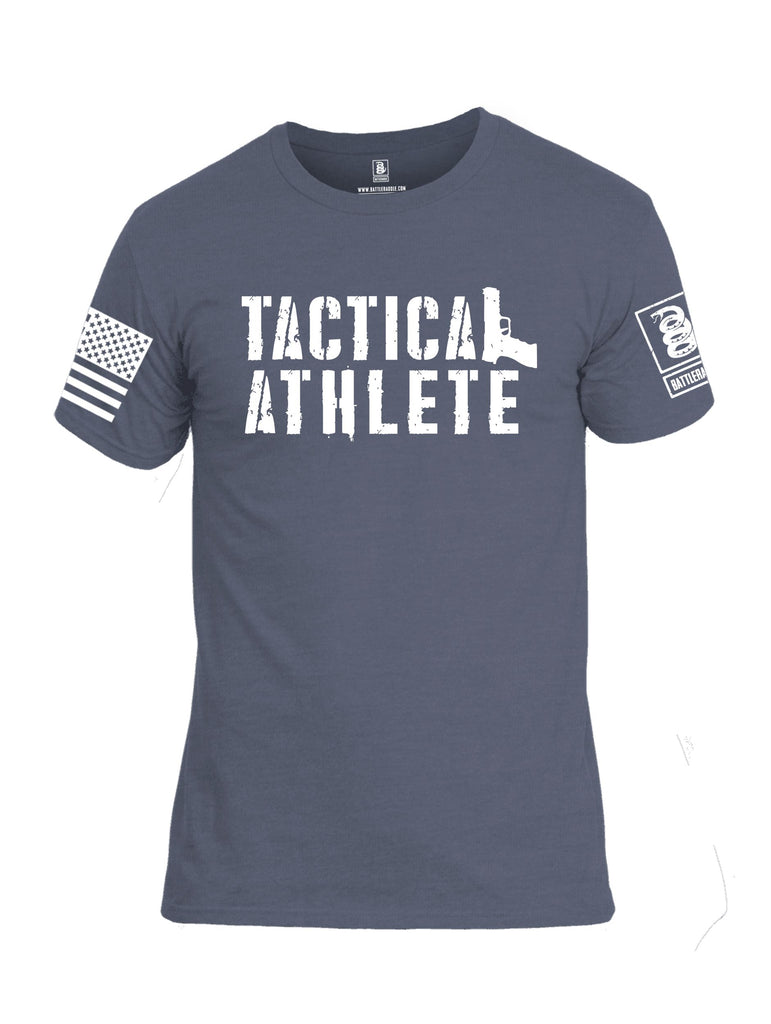 Battleraddle Tactical Athlete White Sleeves Men Cotton Crew Neck T-Shirt