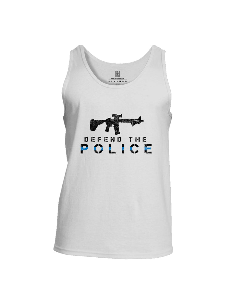 Battleraddle Defend The Police White {sleeve_color} Sleeves Men Cotton Cotton Tank Top