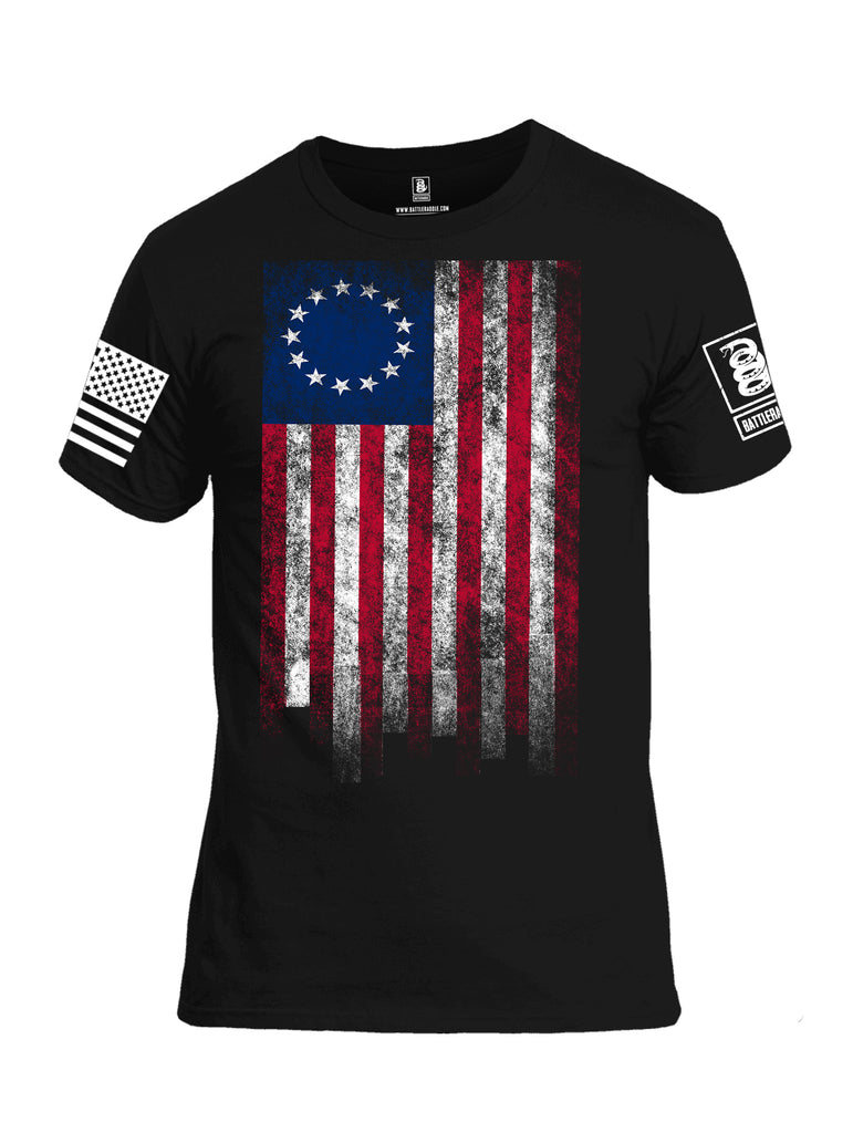 Battleraddle Thirteen Colonies Flag Men Cotton Crew Neck T-Shirt