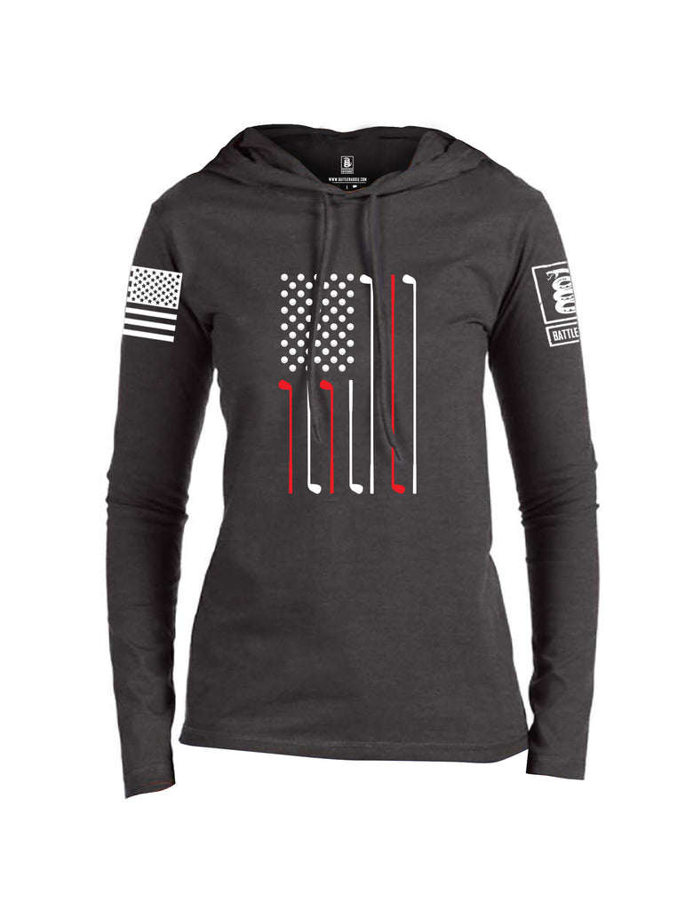 Battleraddle Golf Flag White {sleeve_color} Sleeves Women Cotton Thin Cotton Lightweight Hoodie
