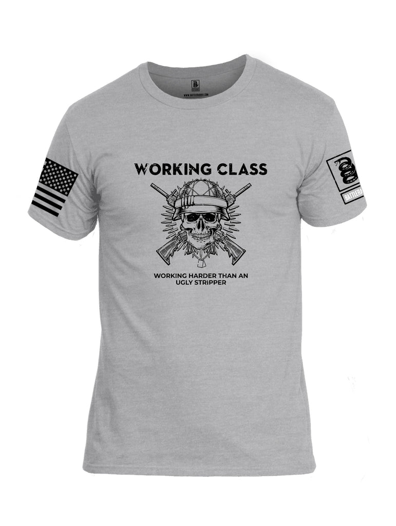 Battleraddle Working Class Black Sleeves Men Cotton Crew Neck T-Shirt