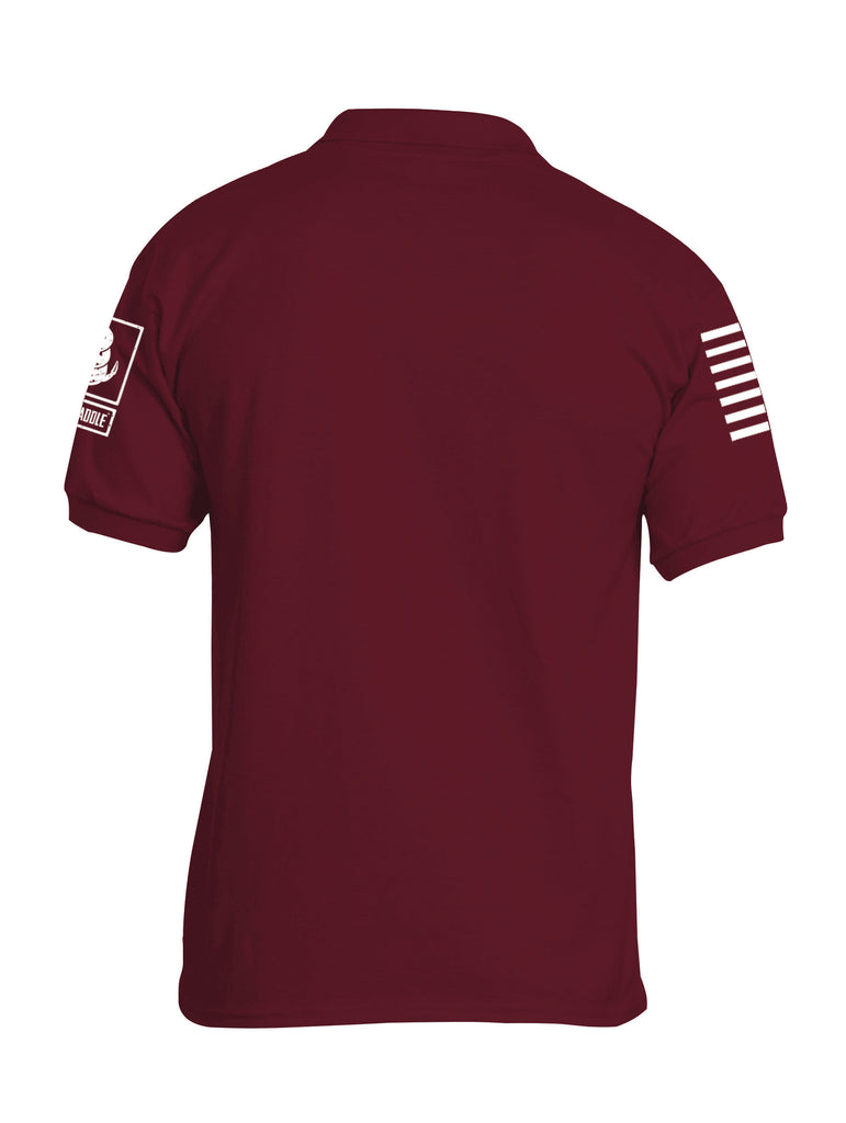Battleraddle Basic Line White Sleeve Print Mens Cotton Jersey Polo T Shirt - Battleraddle® LLC