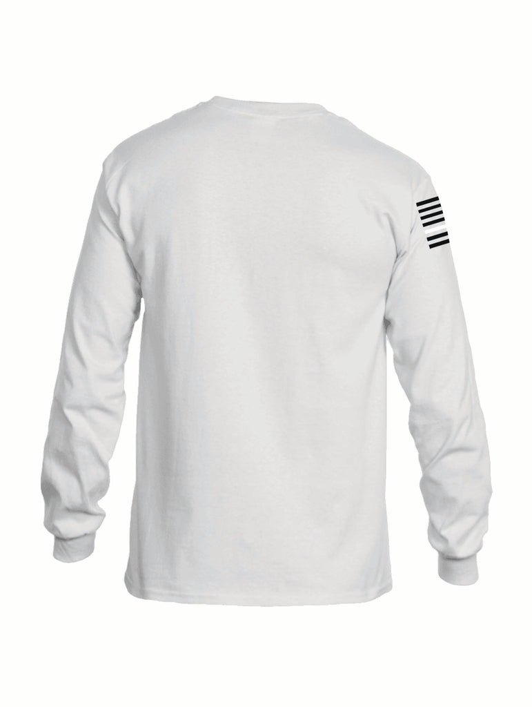 Battleraddle Basic Line White Line Flag Right Sleeve Mens Cotton Long Sleeve Crew Neck T Shirt - Battleraddle® LLC