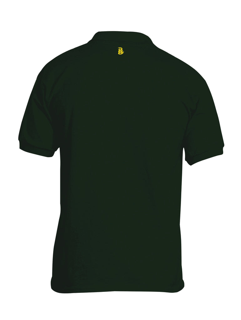 Battleraddle Basic Line Yellow Snake Patch Back Mens Cotton Jersey Polo T Shirt - Battleraddle® LLC