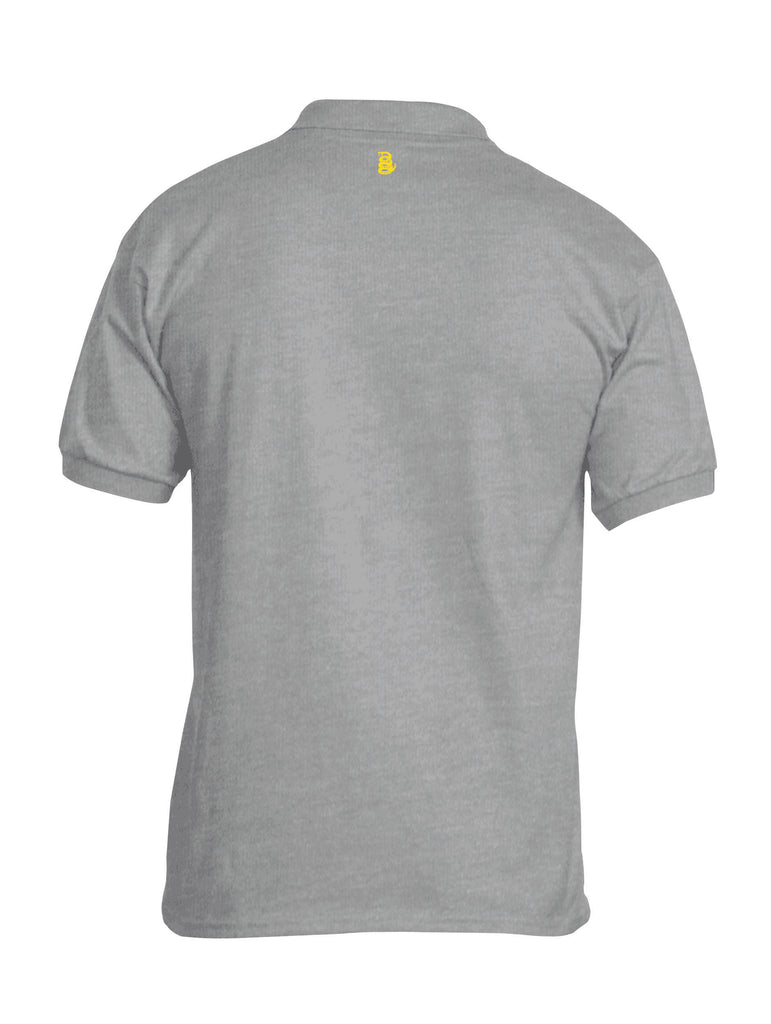 Battleraddle Basic Line Yellow Snake Patch Back Mens Cotton Jersey Polo T Shirt - Battleraddle® LLC