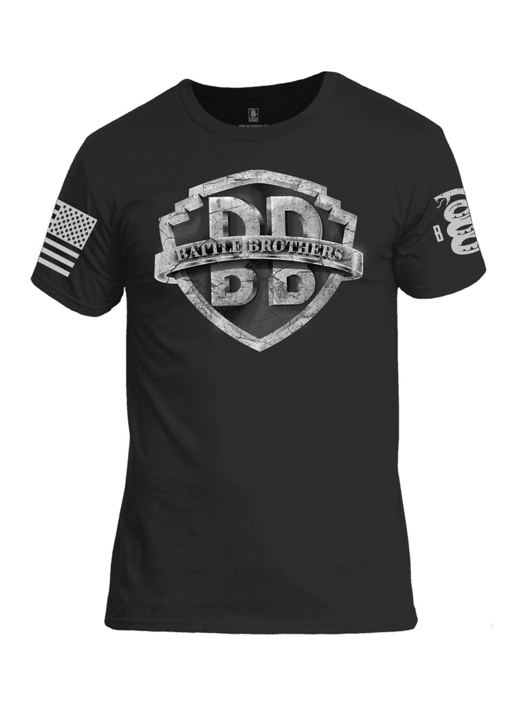 Battleraddle Battle Brothers V2 Grey Sleeve Print Mens Cotton Crew Neck T Shirt - Battleraddle® LLC