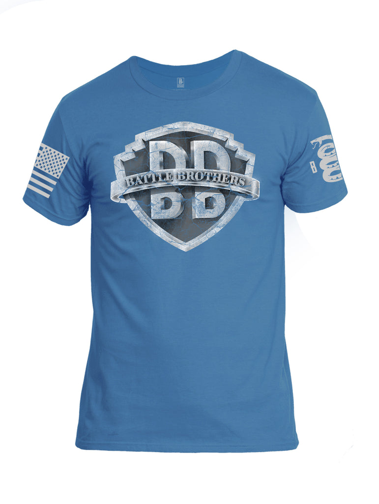 Battleraddle Battle Brothers V2 Grey Sleeve Print Mens Cotton Crew Neck T Shirt - Battleraddle® LLC