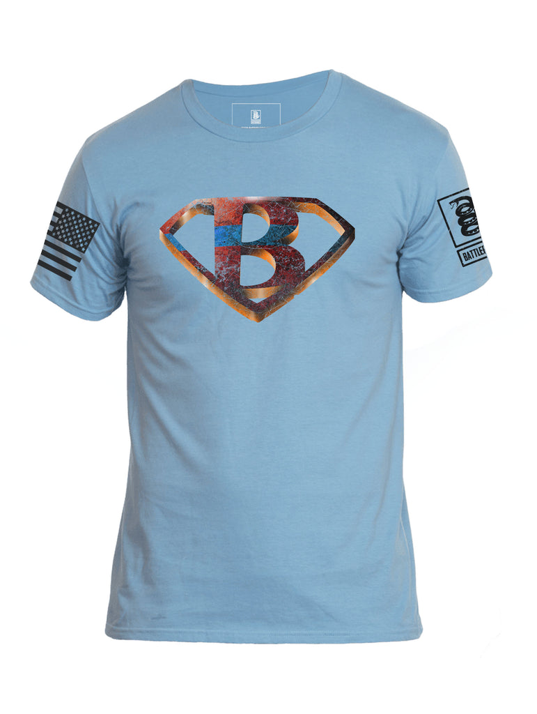 Battleraddle Battleman Blue Line V2 Mens Cotton Crew Neck T Shirt - Battleraddle® LLC