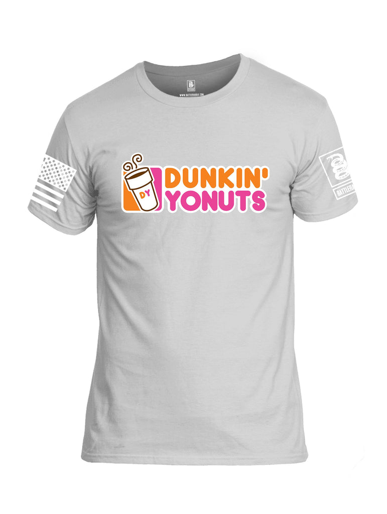 Battleraddle Dunkin Yonuts White Sleeves Men Cotton Crew Neck T-Shirt