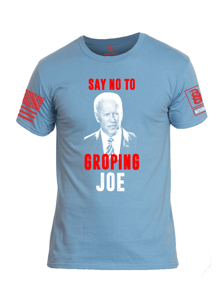 Battleraddle Say No To Groping Joe  Red Sleeve Print Mens Cotton Crew Neck T Shirt