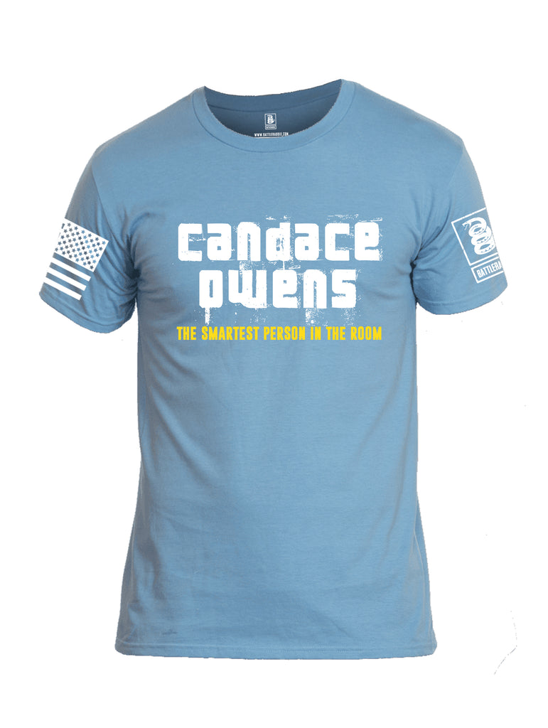 Battleraddle Candice Owens White Sleeve Print Mens Cotton Crew Neck T Shirt