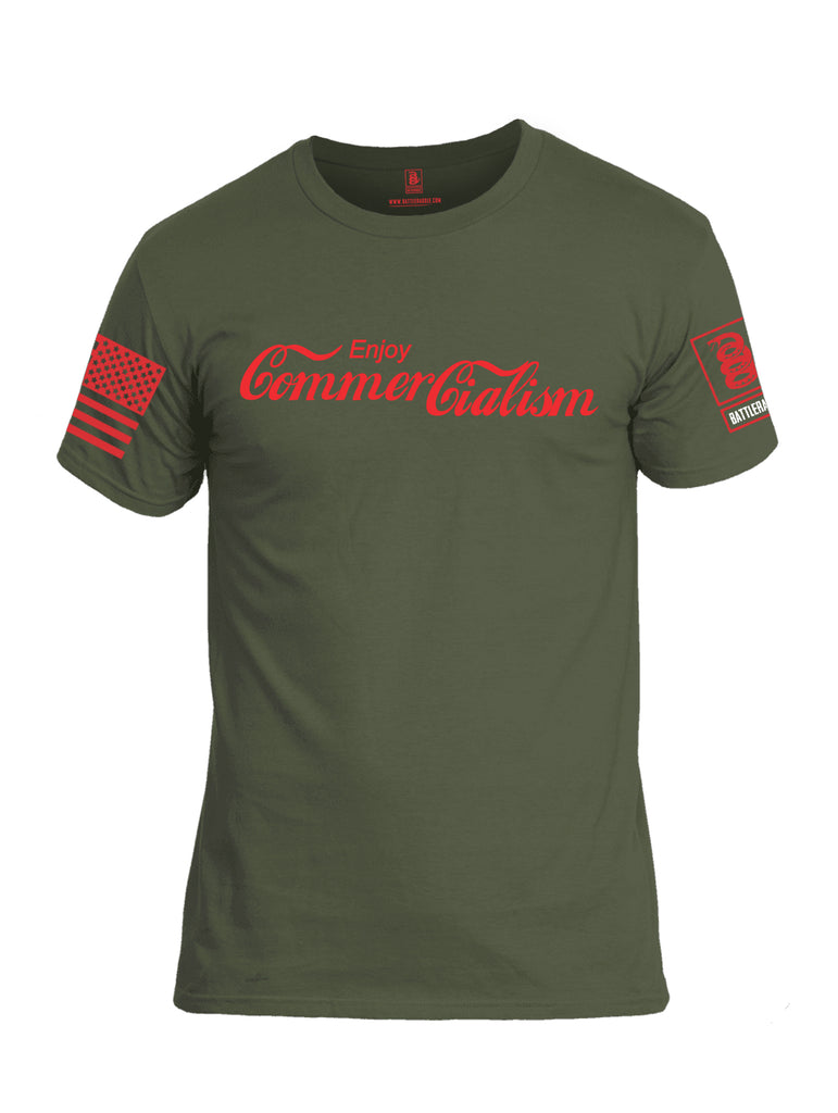 Battleraddle Enjoy Commercialism {sleeve_color} Sleeves Men Cotton Crew Neck T-Shirt