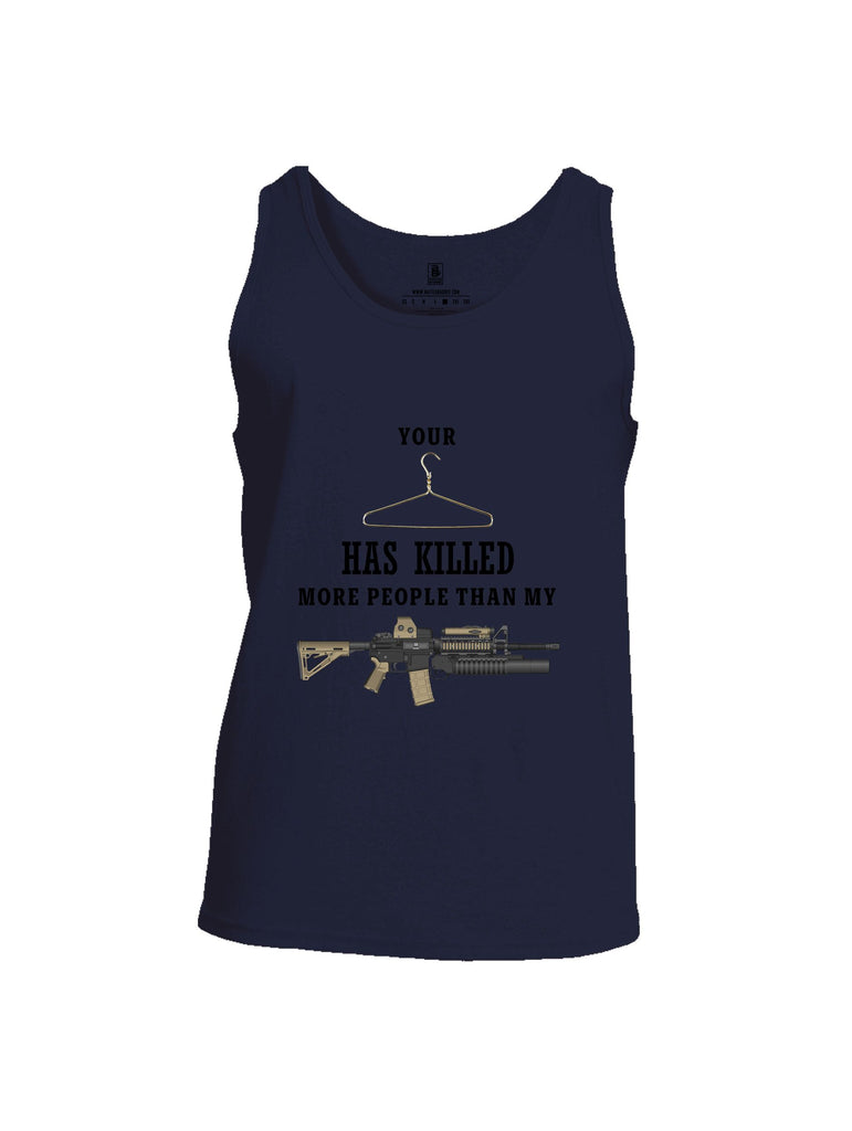 Battleraddle Coat Hanger Has Killed More Than My Ar15 Black Sleeves Men Cotton Cotton Tank Top