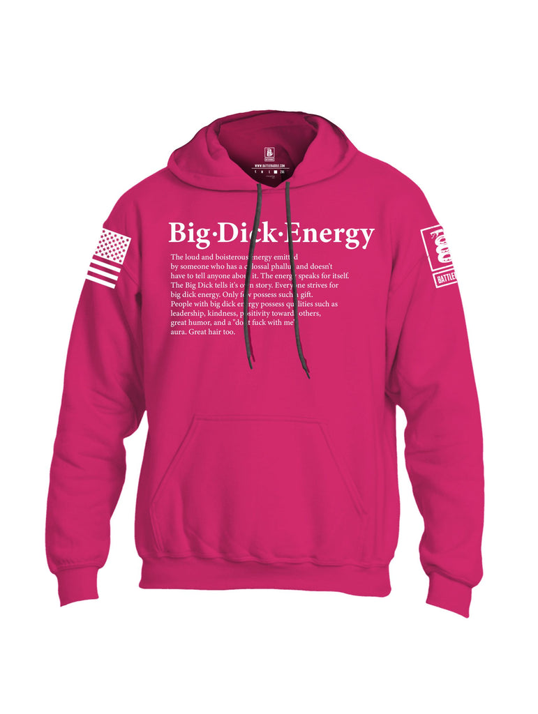 Battleraddle Big Dick Energy White Sleeves Uni Cotton Blended Hoodie With Pockets