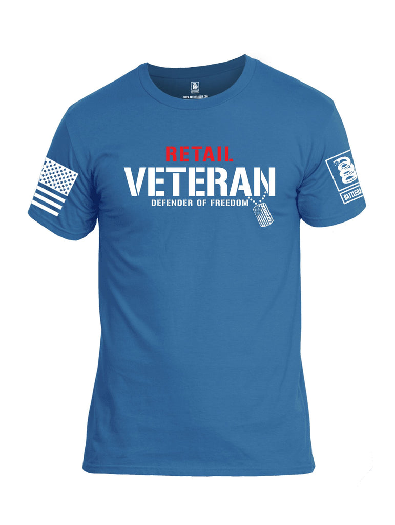 Battleraddle Retail Veteran Defender Of Freedom White Sleeves Men Cotton Crew Neck T-Shirt