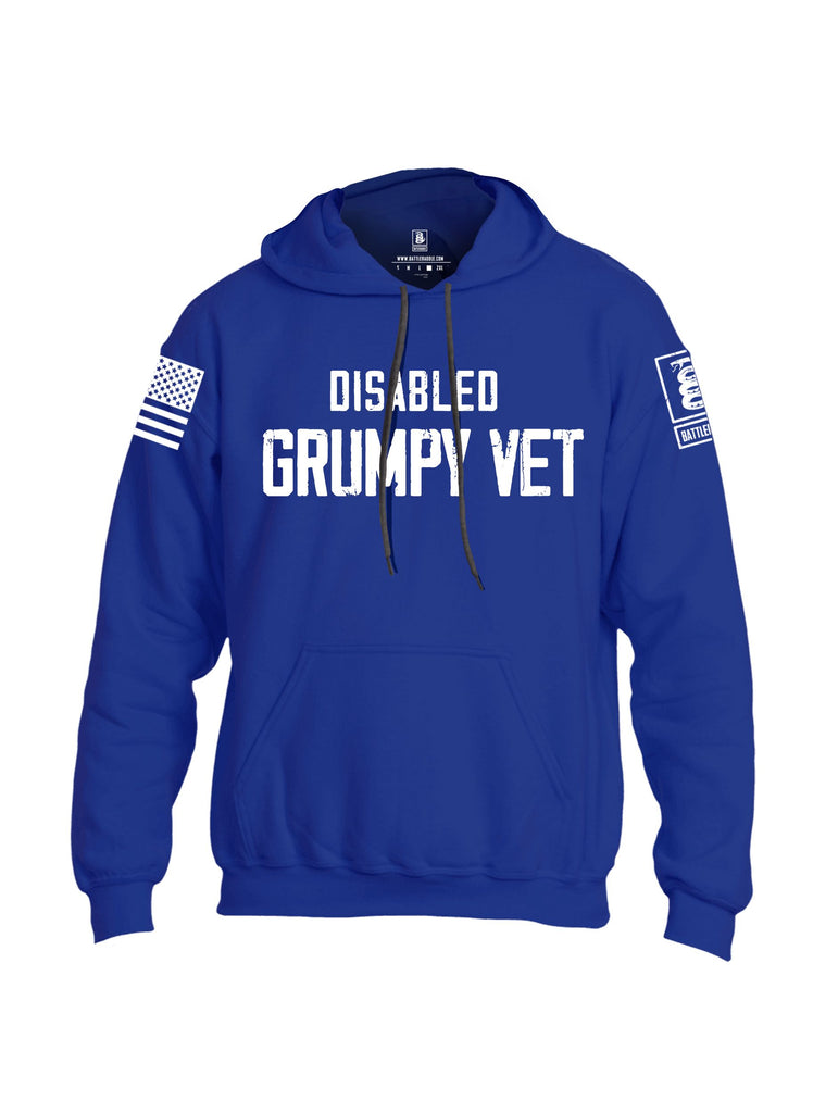 Battleraddle Disabled Grumpy Vet  White Sleeves Uni Cotton Blended Hoodie With Pockets