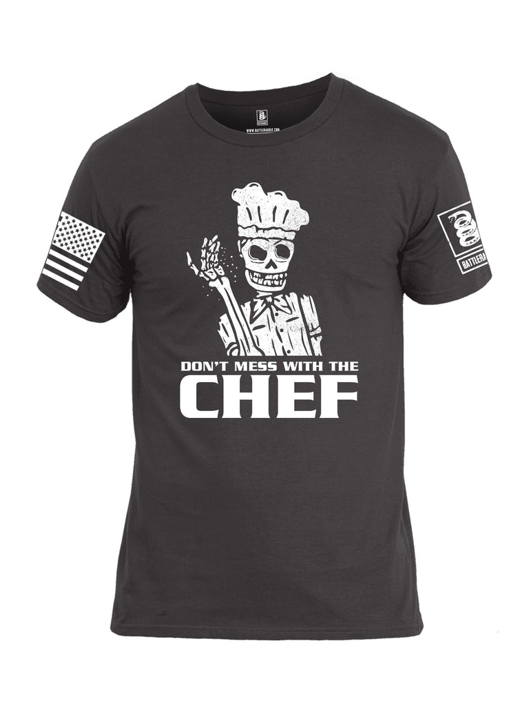 Battleraddle Dont Mess With The Chef White Sleeves Men Cotton Crew Neck T-Shirt